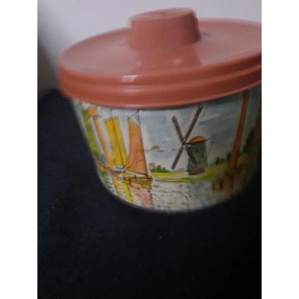 Vintage Mrs Leland's Old Fashioned Candies Tin w/ OrangLid ~ Scenes Venice Italy - Picture 9 of 9